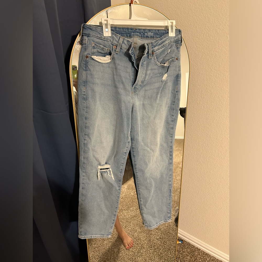 Old navy og straight high rise with slimming pockets